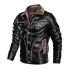 Men's Fur Men's & Faux Winter Men's PU Leather Jacket Casual Male Thick Thermal Coats Men Collar Motorcycle Down Jackets