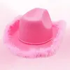 Шляпы Berets Cowgirl Light Up Pink Tiara Western Style для женщин -ролковых федоров