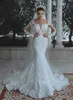 Robes de mariée en dentelle 3d Applique florale Cathedral Train Luxury Beach Bridal Bridal Vestidos de Mariee