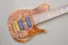 Werksspezifische 6-saitige E-Bassgitarre in Naturholzfarbe mit Spalted Maple Furnier Maple Griffbrett Neck-Thru-Body-Angebot Customized