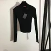 2022 Kvinnor Slim Triangle Sweaters Knits Designer Tops With Letters Print Girls Milan Runway Designer Tank Crop Top Shirt High End 6265848