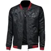 Men's jacket 2022 new trend slim handsome jacquard embroidered baseball uniform top casual stand collar jacket
