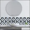 Наклейки на стенах домашний декор сад 6 шт./Набор мозаичная наклейка с самолетом черная серая ПВХ самоклеящаяся кухонная плитка для ванной комнаты водонепроницаем