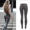 Jeans skinny da donna in denim elasticizzato comfort a vita bassa 5 colori