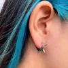 Hoop & Huggie INS Hiphop Punk Goth Rivet Small Earrings For Women Men Anti-allergic Titanium Steel Cool Jewelry GiftHoop