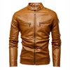 Thoshine Brand Leather Jackets Men優れた高品質のジップファッションアウターウェアジャケットスタンドカラーマン春の秋のジャケットトップL220725