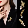 Super Quality Diamond Wheatear Brooches Women Pearl Corsage Safe Silk Scarf Buckle Pearl Brooch Pin Suits Dress Female Gold Jewelry Pendant Accessories