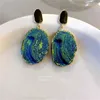 Charm Landscape Draw Blue Ocean Resin Earrings Pendants Vintage Hyperbole French Temperament Joker EARRINGS Woman GC1241