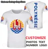 Französisch-Polynesien Free Custom Flag Wappen T-Shirt Tahitian Männer Emblem Shirts DIY Staaten Stadt Name Nummer T 220616