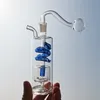 Narghilè Bong in vetro Bubbler Ash Catcher bong Small Rigs Smoking dab rig Mini percolatore da 5 pollici Bong Tubi per acqua in vetro con vaso per olio maschio da 10 mm e tubo flessibile Giallo Blu