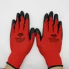 Five dita guanti in filo rosso rughe nero protezione del lavoro fornitura di protezione della sicurezza industriale all'ingrosso
