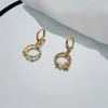 Hoop Huggie Arrivée Classique Rond Rose Blanc Cristal Boucles D'oreilles Pour Les Femmes Doux Fleur Cirlce Bijoux De Mode Brincos GiftHoop