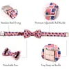 Dog Collars & Leashes 4th Of July Unique Style Paws Cotton Collar With Bow American Flag Pet Puppy For Small Medium Large DogDog