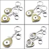 Key Rings Jewelry Heart Snap Button Simple 18Mm Keychains Keyring For Women Men Ginger Snaps Drop Delivery 2021 3Zxop