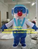 Costume de poupée de mascotte Cool Blue Boy K Costume de mascotte Mascotte Penester Mole Manor Lad Spadger adulte avec des lunettes bleues grand nez rouge No.2831