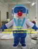 Costume de poupée de mascotte Cool Blue Boy K Costume de mascotte Mascotte Penester Mole Manor Lad Spadger adulte avec des lunettes bleues grand nez rouge No.2831