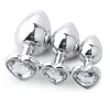 3 Taille Anal Plug Bijoux En Cristal Coeur Butt Stimulateur Gode En Acier Inoxydable Buttplug Sexy Jouets Pour Hommes / Femmes Produits Articles De Beauté