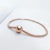18K Rose Gold Paled Moments Snake Chain Charms Armband Ball Clasp Girl Boys Party Jewelry With Original Box för Pandora S925 Sterling Sivler Armband