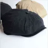 Krótki krawędź Solid Kolor Mężczyzn gazeta Hat Spring Summer Outdoor Vintage Elastyczność Dorosła Koreańska wersja Beret Painter Hat J220722