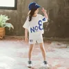 Teenage Girls Clothing Sets Summer Fashion Top And Shorts Little Princess Suit 5 6 7 8 9 10 11 12 13 14 anos Crianças de crianças 220509