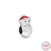 925 Silver Charm Bead Fit Pandora Charmes Bracelet Bracelet Arbre de No￫l Rendeer Snowman Sweet Home Charmes Ciondoli DIY BIELLES
