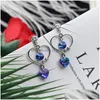 Dangle Chandelier Fashion Jewelry Womens Crystal Earrings S925 Sier Pin Heart Stud Drop Delivery Dhybg