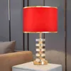 Widząca luksusowa kryształowa lampa stołowa Post nowoczesna lampa stołowa w stylu amerykańskim do salonu sypialnia lampa nocna H220423