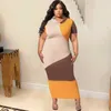 Femme grande taille robe épissage robe à capuche mode Slim Vestido été à manches courtes robe décontracté tenue quotidienne