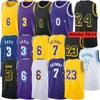 Herren Basketball 6 LBJ 23 3 Davis 0 Westbrook 7 Anthony genähte Trikots Fabrik Großhandel Hochwertige S-XXL