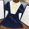Tasarımcı Bebek Kız Gömlek Elbise Preppy Lüks Parti Elbiseleri Yaz Pamuk Kısa Kollu Gömlek Etekler Logo G..CCI BİR BASİT KIDAK GİBİ ALBÜM