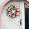 Flores decorativas grinaldas da porta da frente guirlanda artificial Rose para pano de fundo Spring Summer DecorationDecorative