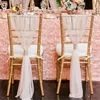 Parti Dekorasyonu 100 Parça Beyaz Şifon Chiavari Sandalye Kanat Düğün Dekoru Elmas Elmas El Ziyafet Malzemeleri