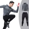 Men's Sportswear Running Set Sports Set jogging Suits Clothes Tracksuit Zipper Coat And Pants Gym Traning Fitness Set 2pcs/Sets 201128