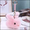 Keychains Fashion Accessories Cute Jewelry Pendant Keychain Bag Car Charm Tag Fluffy Toy Pom Drop Delivery 2021 Dhazu