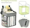 Baby Crib Organizer Bed Hanging Storage Bag Foldable Nursing Stacker Caddy Bag Kids Essentials Bedding Set Cot Diaper Organizer 220531