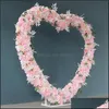 Hjärtformad blomma radarrangemang Bröllop Bakgrund Bågsuppsättning Party Stage Props Decor Stand Drop Leverans 2021 Dekoration Event Tillbehör
