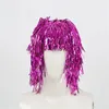 パーティーデコレーションフォイルTinsel Wigsファンシードレス光沢のあるウィッグメタリックコスチュームコスプレ用品アクセサリー子供大人女性女の子イースター