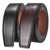 Cinturones 100% cuero de vaca Cinturón de cuero genuino para hombres sin hebilla automática 3,5 cm de ancho Diseñador de lujo de alta calidad No B295Belts