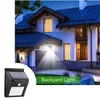 Pezzi Led Luci solari Lampada con sensore di movimento senza fili Sicurezza Faretti da parete impermeabili per esterni Lampada da giardino stradale J220531