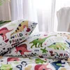 Textile à la maison dessin animé dinosaure ensembles de literie ensemble de literie pour enfants linge de lit housse de couette taie d'oreiller/ensembles de lit #s