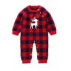 Jumpsuits Autumn Winter Christmas Baby Boys Girls Grid Long Sleeve Deer Rompers Clothes Boy Girl Kids Sticking RompersjumpSuits