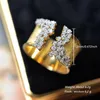 Clusterringe UILZ Luxus Weiblicher Weißer Zirkon Stein Ring Gold Farbe Big Engagement Charm Kristall Runde Hochzeit Für Frauen5412761