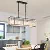 Lampes suspendues Lumière moderne Cristal Rectangle Lustre Lampe Drop Room Lving Design El LightingPendant