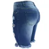 Slim 2020 femmes genou longueur jean déchiré gland genoux trous taille moyenne jean taille moyenne décontracté coupe ajustée femme pantalon