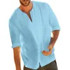 Męskie koszulki Summer Solid Color Casual Męski topy na pół rękawie design dekolt mody męski odzież