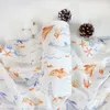 Baby Muzylin Swaddle Koce Bambusa Bawełna Swaddling Noworodka Zwierząt Kwiaty Drukowane Summer Ręczniki kąpielowe Gaza Niemowląt Okładki Okładki Pościel Kołdra Wózek Pokrywa BB861