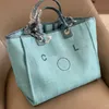 een Dames Luxe Handtassen Designer Strandtas Topkwaliteit Mode Breien Portemonnee Schouder Grote Tote Met Ketting Canvas Boodschappentassen