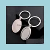 Keychains Fashion Accessories Stainless Steel Metal Blank Keychain Geometry Shape Pendant Keyring Holder For Men Car Key Chain Dhu59