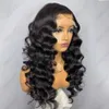 Mongolski Remy Loose Deep Wave Tranentne koronkowe przednie ludzkie peruki włosy dla czarnych kobiet Blue Blue Natural Weline 360 ​​Frontal Peruka