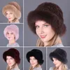 Berets Winter Luxury Women Hat Real Rex Rex Fur Bomber Hats Lady Cap Beaniene Beanies Warm Soft Fluffy Caps